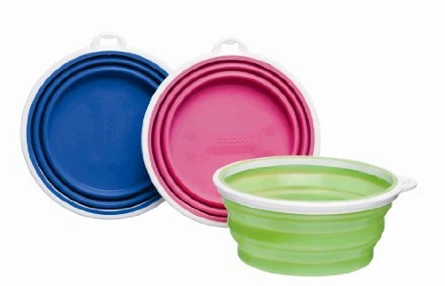 Bamboo Silicone Pop-Up Travel Bowl, Colors Vary, 6 inches x 8 inches x 3 inches