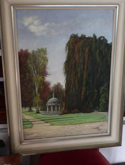 Schönes Parkgemälde, Öl / Leinwand, signiert. E. Capelle 1966, 58 x 60 cm