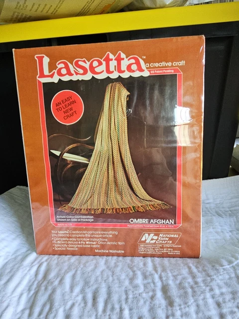 ¡NUEVO! Chevron 1980 kit afgano lasetta nuevo en caja 41""x72"" Nueva York L02 patrón raro de Chevron