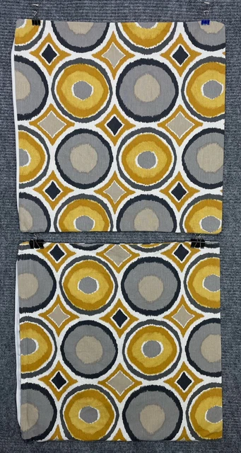 IKEA MURBINKA PILLOW Cushion Covers 20 x 20 Gold Gray Ikat Circles Pair 15.00 PicClick
