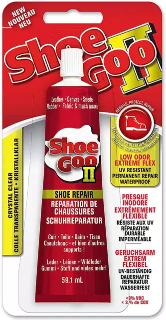 Shoe Goo II 2 Shoe Repair Glue Clear Advanced Low Odour Strong Adhesive  59.1ml