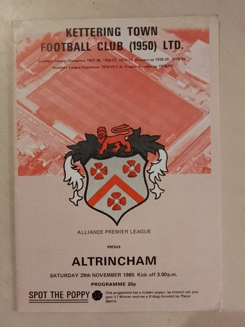 KETTERING TOWN V Altrincham, Alliance Premier League, 1980/1 £1.99