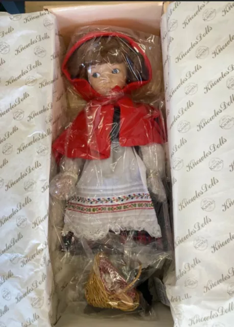 Vintage Little Red Riding Hood Porcelain Doll