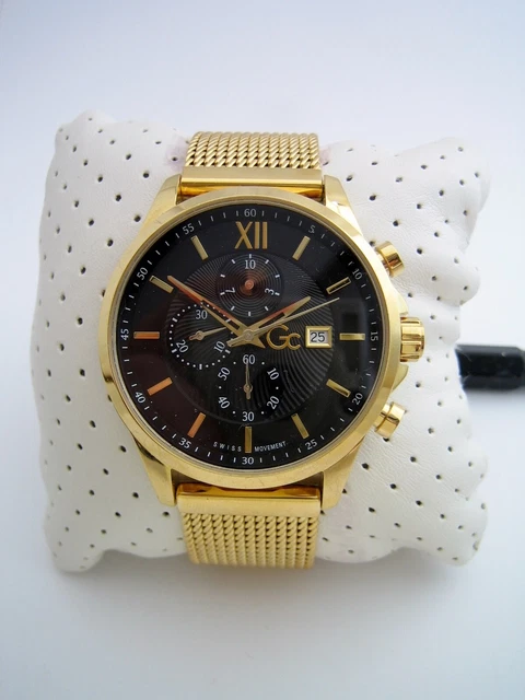 Guess Collection Watch Executive Chronograph Mens Y27008G2Mf Gold Genuine