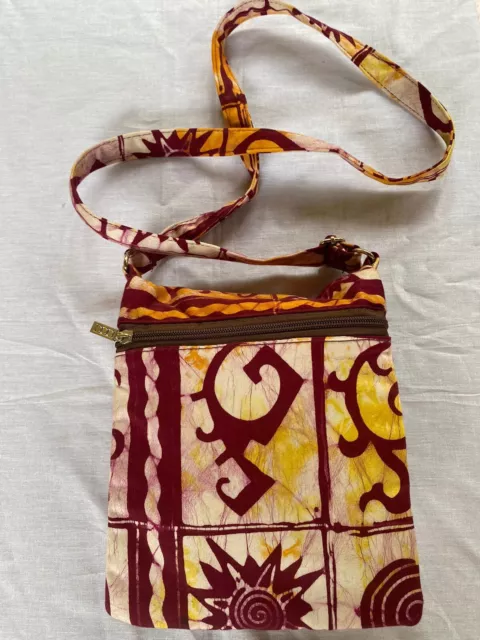 Ceylon Handmade Cotton Material Bathik Design Women CrossBody Hobo Style Bag