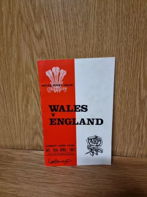 Wales v England Rugby Union Programme 15 April 1967 Cardiff Arms Park (C2)