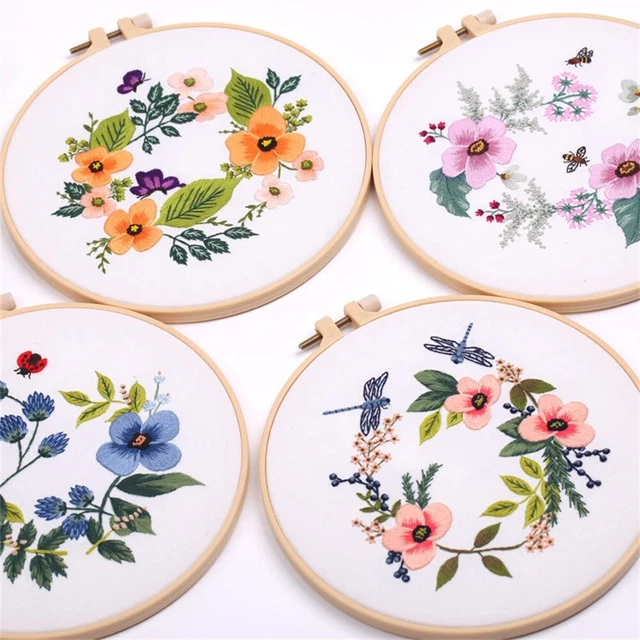 Praktisches Stickset zum Selbermachen Zubehör Blumen Handarbeit Handarbeit Werkzeuge