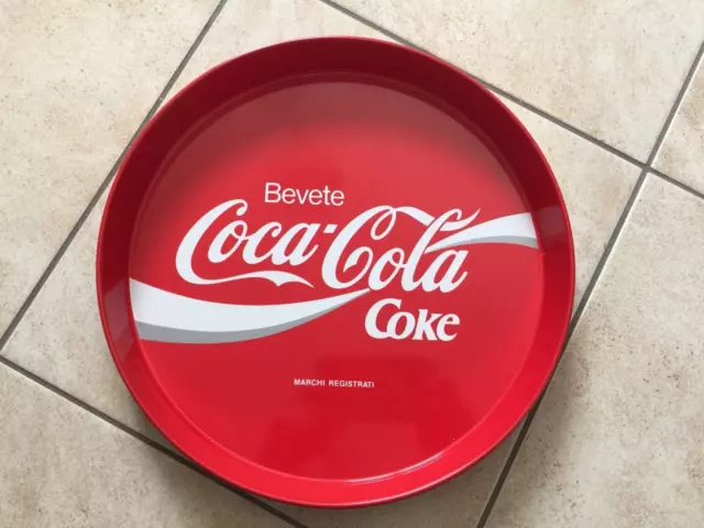 Coca Cola  Vassoio Metallo  Diam.cm 31  Onda  Dinamica  Scatolificio Lecchese
