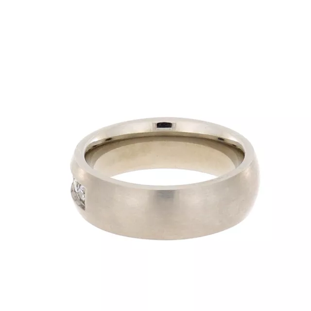 Wunderschöner Titan Ring mit Zirkonia Ringgröße 58 (18,40 mm ø) #007 3