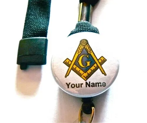 Masonic Lanyard & Id Badge Retractable Reel Badge Nurse Rn Er Teacher Mason