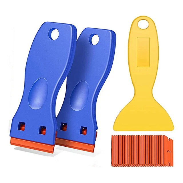 Confezione da 3 lame rasoio in plastica strumento raschietto senza rimozione adesivo graffi raschietto 3031