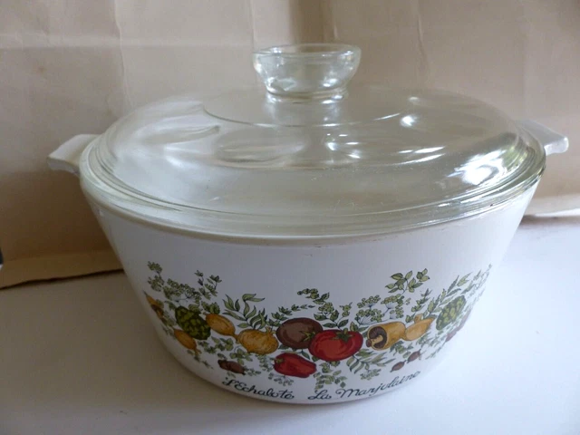 Plat à Four Rond Pyroflam Vintage Années 70 – Céramique Blanche France – 22 Cm