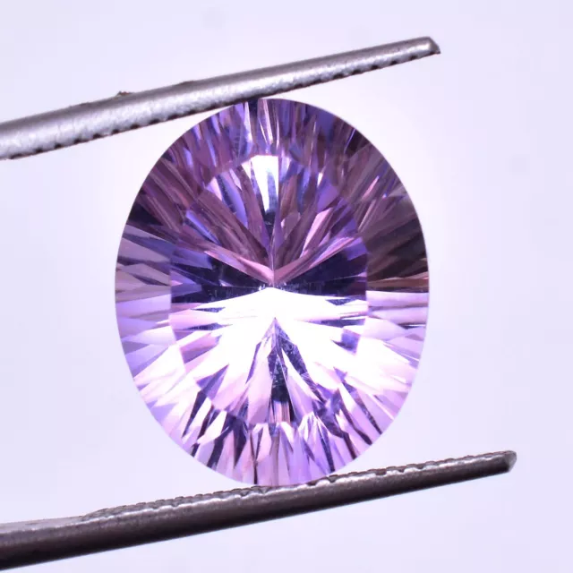 VVS 10.00 Karat Natürlich Amethyst Oval Konkav Schliff Top Qualität Glänzend