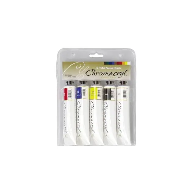 Chromacryl Student Acrylic Paint Set of 5x75ml