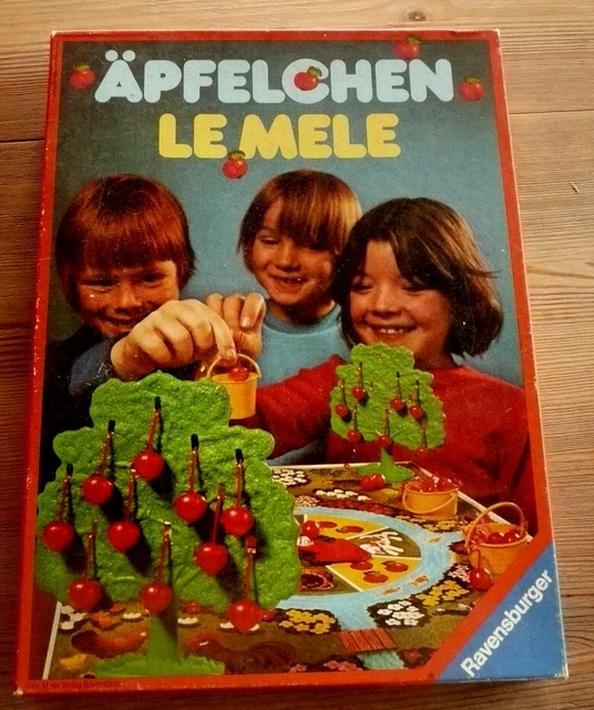 altes Ravensburger ÄPFELCHEN LE MELE • pflückt  Äpfel u. füllt die Eimer • 1979