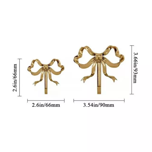 Brass Bow-Knot Hook Gold Wardrobe Hanger Nordic Bow Shape Wall Hook Bathroom 2