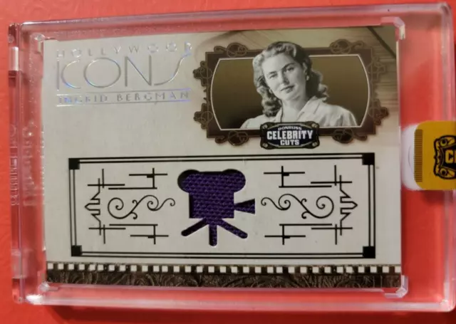 INGRID BERGMAN WORN RELIC SWATCH CARD #d61/100 AMERICANA HOLLYWOOD ICONS CUTS