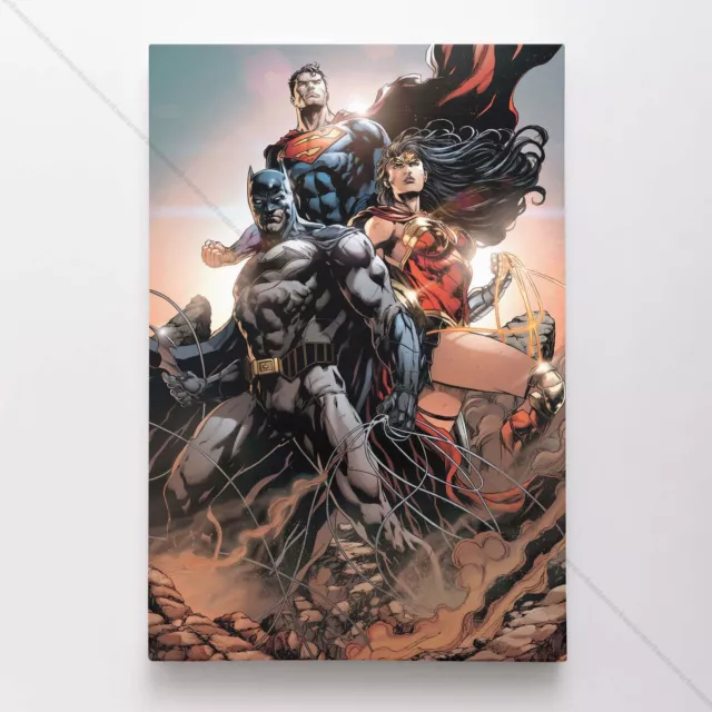 Trinity Batman Superman Wonder Woman Poster Canvas DC Comic Book Art Print #d9g4