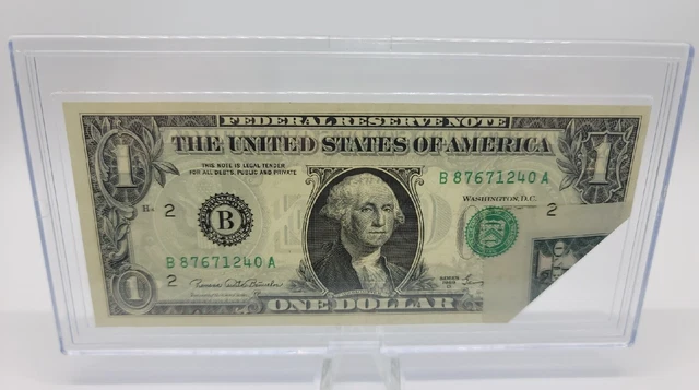 Printed Fold Over Error -1969-D $1 Dollar Note - Amazing Placement Of Error -UNC