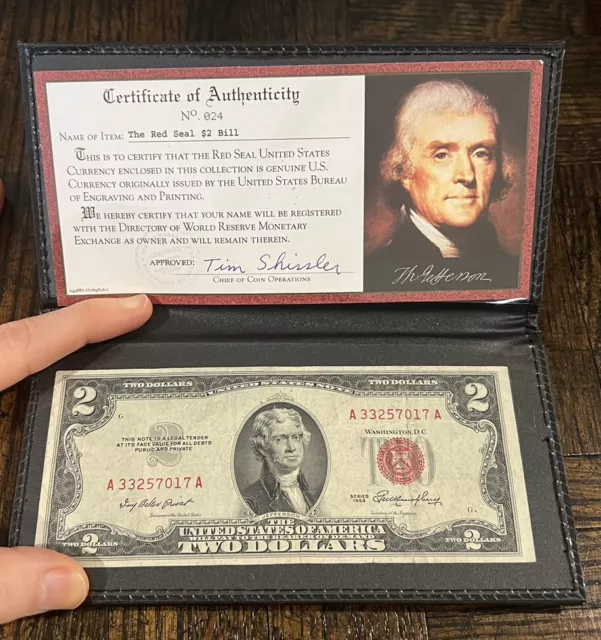 World Reserve Monetary Exchange 1953 Red Seal $2 Bill