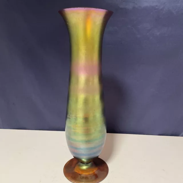 WMF Myra by Karl Wiedmann Art Deco irisierende Regenbogen Farben Glasvase 1930