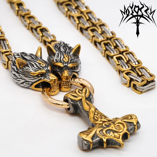 Collana Con Ciondolo A Forma Di Martello Di Thor Alla Moda Prepotente In Acciaio Inossidabile Per Uomo E Donna, Regalo Di Gioielli Per Motociclisti Punk - Foto 11