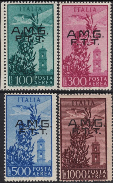 Italy Trieste A (AMG-FTT) - Air Sassone n.A23-A26 cv 780$ MNH** 2 Certificates