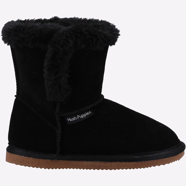 Hush Puppies Ashlynn Femmes Décontracté Mémoire Mousse Cuir Bottines Noir