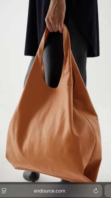 COS AUTHENTIC BRAND New Tan Folder Leather Tote Bag Shoulder Bag