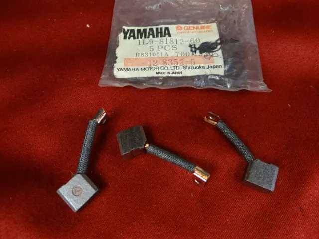 3 Yamaha Brushes, Starter, NOS 1976-81 XS 360 400, 1L9-81812-60-00