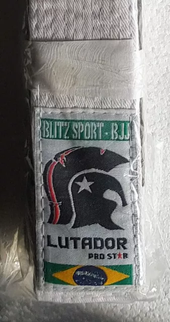 White Lutador ProStar Brazilian Jiu Jitsu Belt (Blitz Sport - BJJ) - new