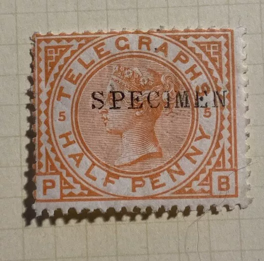GB Telegraph Stamp MNH Half Penny 1/2d SPECIMEN Queen Victoria