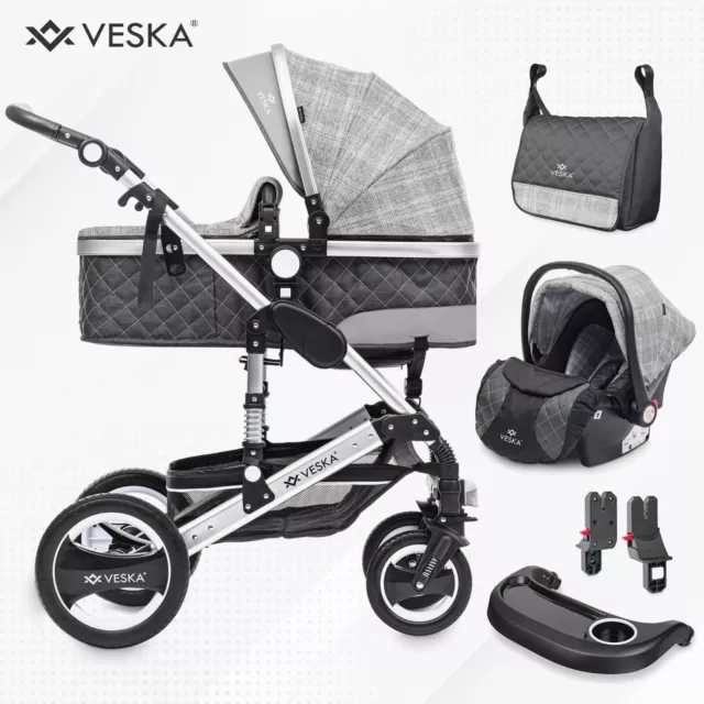 3 in 1 Kombi-Kinderwagen Buggy Reisebuggy inkl. Auto- Babyschale Jogger Faltbar