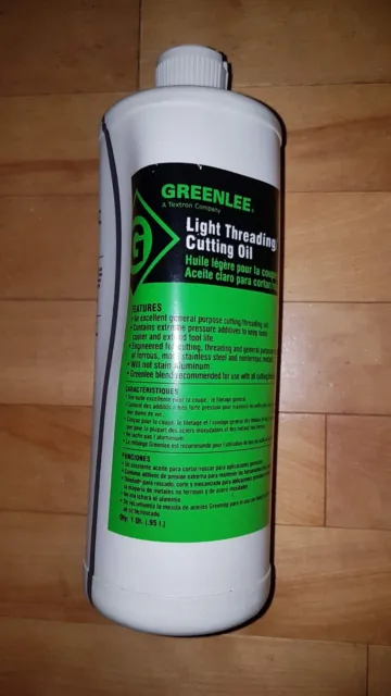 One New US Qt (0.95L) of Greenlee Light Threading / Cutting Oil (463-Q)