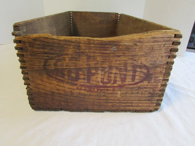 Antique DUPONT No. 4 Black Pellet Powder Wood Box Crate Explosives Dynamite 3
