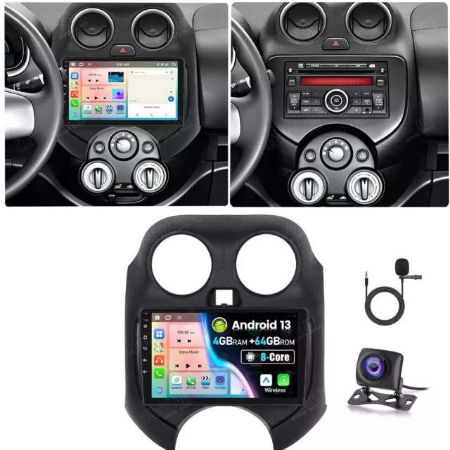 für NISSAN MICRA 4 K13 2010-2016 Autoradio Carplay 4G+64G Android 13 GPS +Kamera