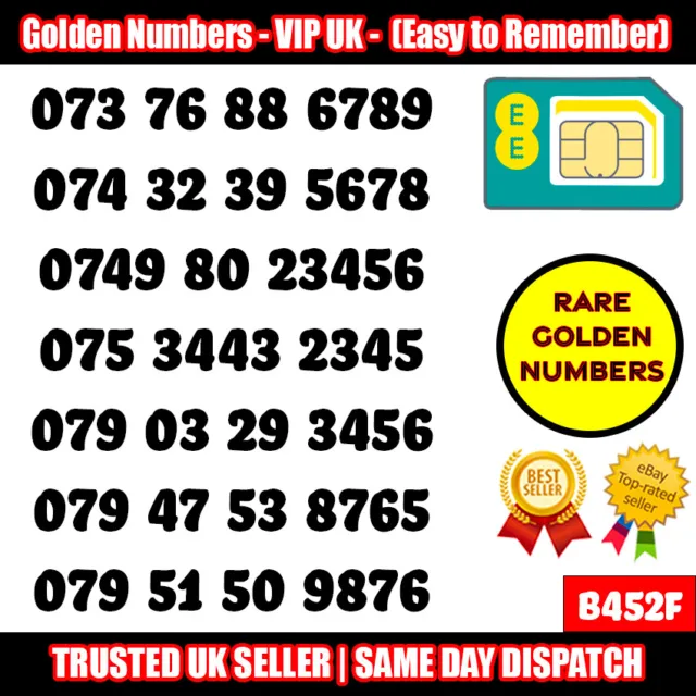 Lotto Sim Gold Easy Numero Di Cellulare Memorabile Platino Vip Uk Pay As You Go - B452F