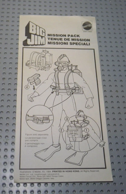 Figurine Big Jim Mattel N°9395 - Tenue Mission Pack - NEUF En Boîte (1984)