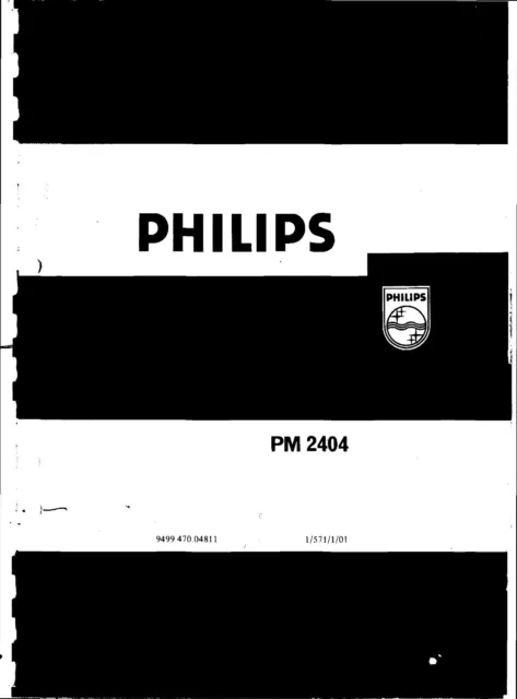 Service Manual-Anleitung-Operation  für Philips PM 2404
