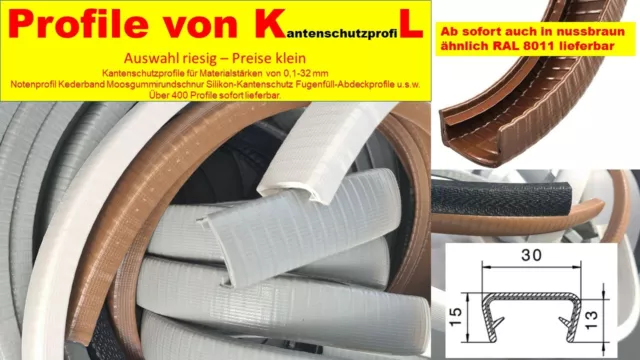 KS0-1G Kantenschutzprofil PVC grau 0-1 mm Keder, Band, Klemm Profil