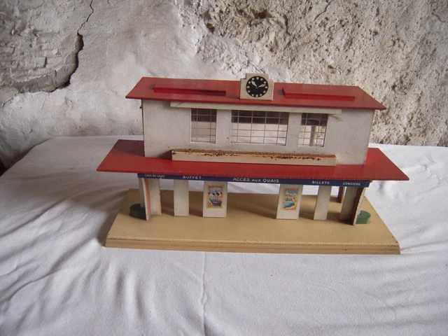 Ancienne Gare Hornby Train 0 N°19 Marseille Démontable – Kit Vintage Époque 3 (manque Une Banquette)