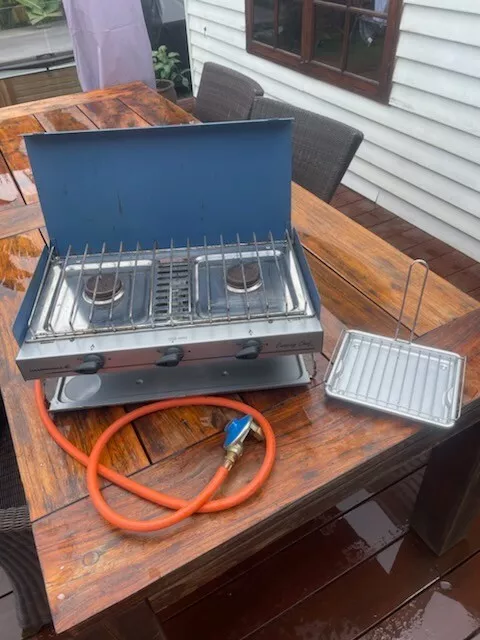 Good Condition blue CAMPING STOVE & GRILL by Campingaz