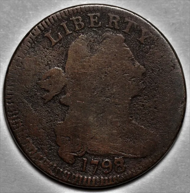1798/7 Draped Bust Large Cent - US 1c Copper Penny Coin - L43