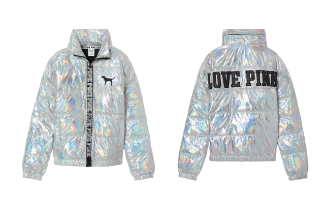 Victoria's secret pink holographic jacket sale