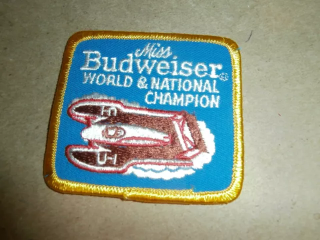 Vintage Embroidered  Patch Miss Budweiser World National Champion Racing Boat