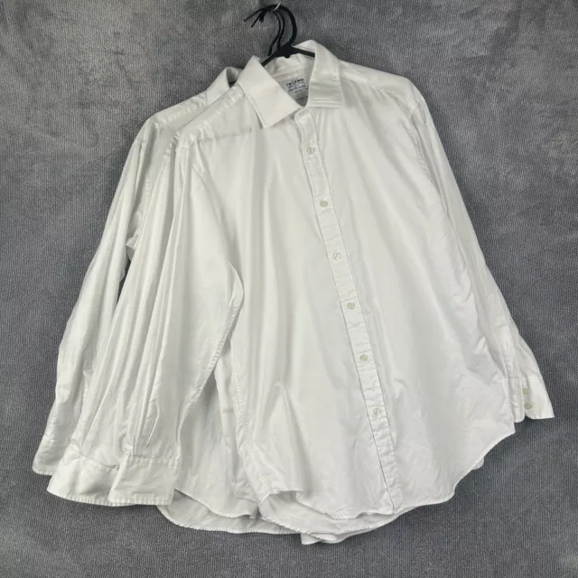 3 x TM Lewin Shirts Mens 16/33 White Long Sleeve Two-Fold Cotton Button Up