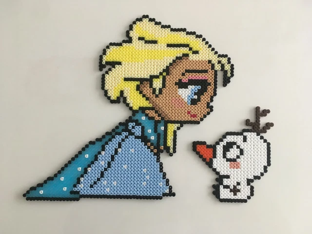 PIXEL ART / Perles A Repasser Elsa La Reine Des Neiges + Olaf EUR 18,00