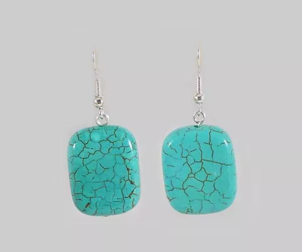 Turquoise Earring Ancient Persian Talisman Gemstone of Immortality Antique Stone