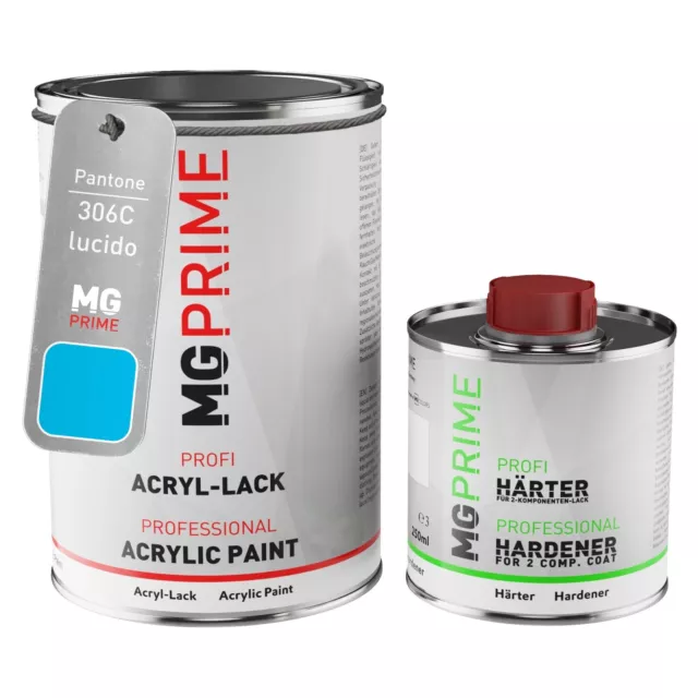 Pantone 306C Blue lucido Vernice acrilica 1,5 litri in barattolo incl. indurente