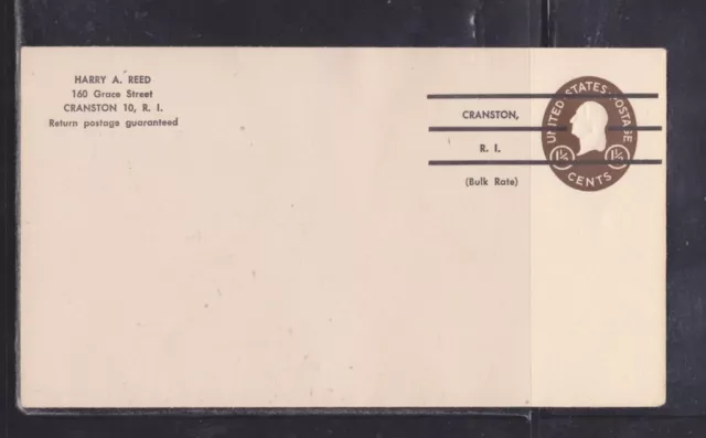 US Precancel Envelope: RI - Cranston - 3a8 X 66 46 - Unused (Harry A. Reed)